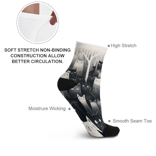 Socks for Women Men Black Cats Cotton Sock Breathable Boot Socks Warm Calf Socks for Hiking Work Crew Socks3