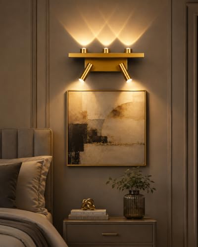 Image of FILLISKA LED Mirror /Picture /Vanity Light with Adjustable Colour and Luxurious Gold Finish (3+2 LED Luxurious Gold -985B)