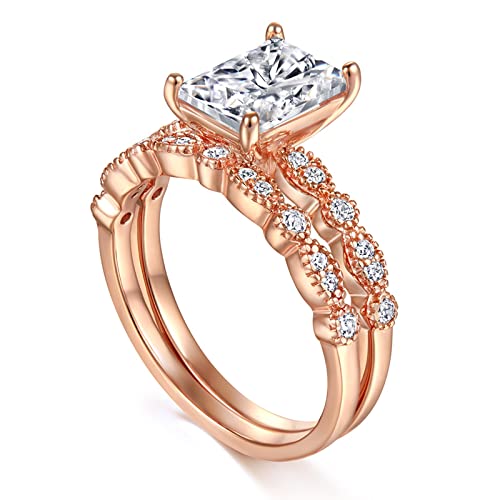 Bagues éternité rectangle argent 925 le cadeau de mariage idéal pour elle - 4