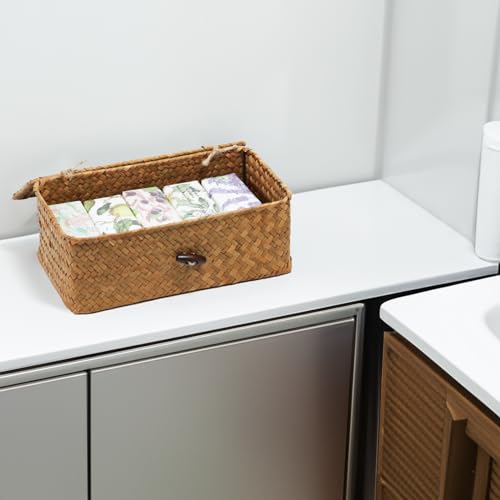 Set-of-2-Wicker-Basket-with-Lid-Seagrass-Woven-Basket-for-Storage-Decorative-Storage-Baskets-Bins-for-Organizing-Home Set of 2 Wicker Basket with Lid Seagrass Woven Basket for Storage Decorative Storage Baskets Bins for Organizing Home
