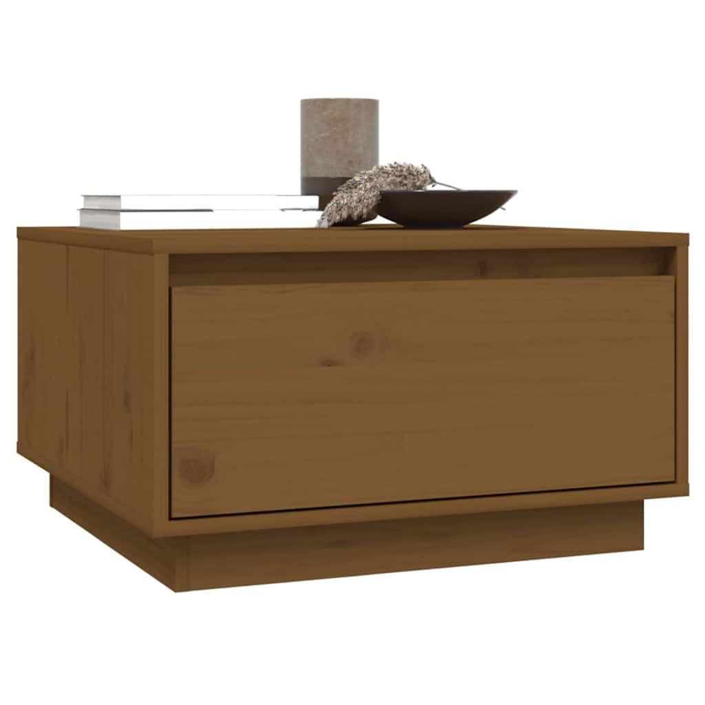 Tavolino da salotto marrone miele, 55 x 56 x 32 cm, in legno di