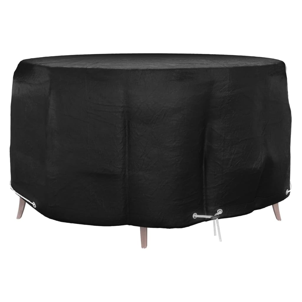 Copertura per mobili da giardino Ø 230 x 90 cm, rotonda, colore nero, impermeabile, resistente ai raggi UV, per terrazza ed esterni, con 10 occhielli