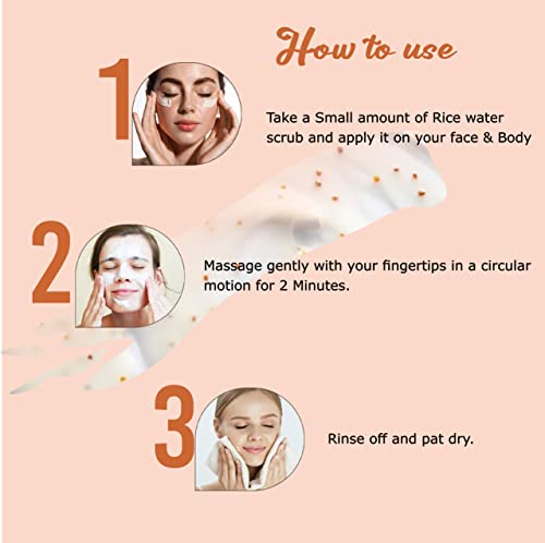 Image of Pink Root Rice Water Scrub For Men & Women Helps in Skin Whitening & Brightening Scrub|Remove Blackheads |Suitable for Daily Skin Care Routine (100g)
