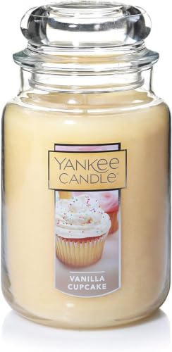 Image of Yankee Candle Vanilla Cupcake Scented Classic 22oz Large Jar Single Wick Candle Over 110 Hours of Burn Time Ideal for Creating Relaxing Ambience (Pack of 6)