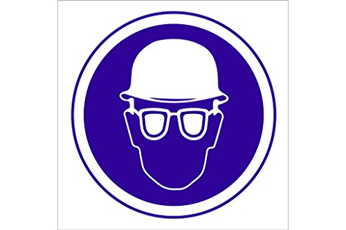 Plimpo Señal Adhesiva 105X105 Obligatorio Uso Casco Y Gafas En Oferta Cofan O41Ad105105 Señal Adhesivo, 105 X 105 Mm