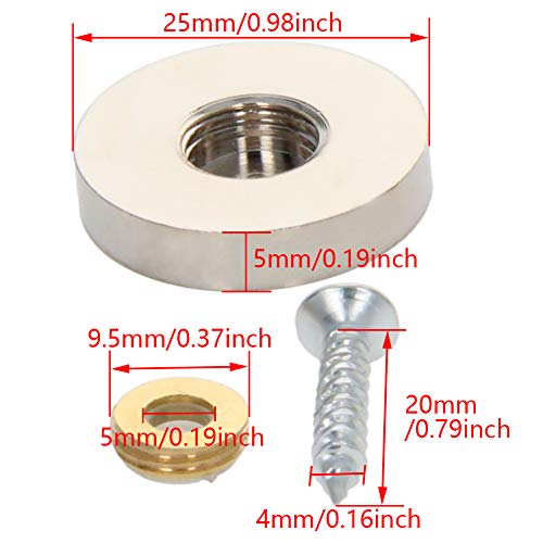 Bettomshin 4Pcs Mirror Screw Decorative Cap Nail 25mm/0.98" Cap Diameter Stainless Steel Brushed Stainless Steel miniatura 3