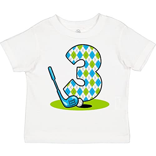 inktastic Argyle Golf 3rd Birthday Toddler T-Shirt