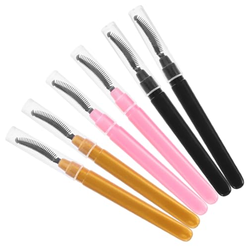minkissy Elegant and Portable 6pcs Silicone Eyelash Brush Set Makeup Brush for Mascara and Brows