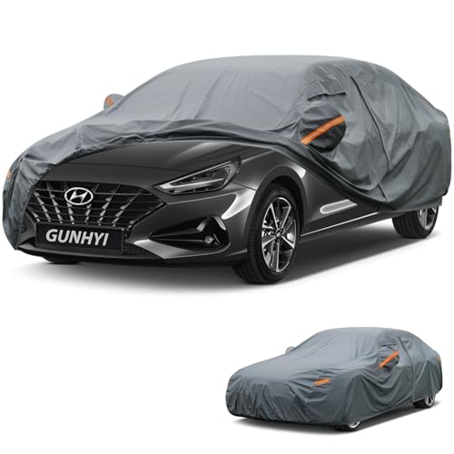 Image of GUNHYI Premium Car Cover Custom Fit Hyundai Equus, 16 Layers Heavy Duty Car Cover Waterproof All Weather with Zipper Door for Sun Rain Snow Dust Uv Protection