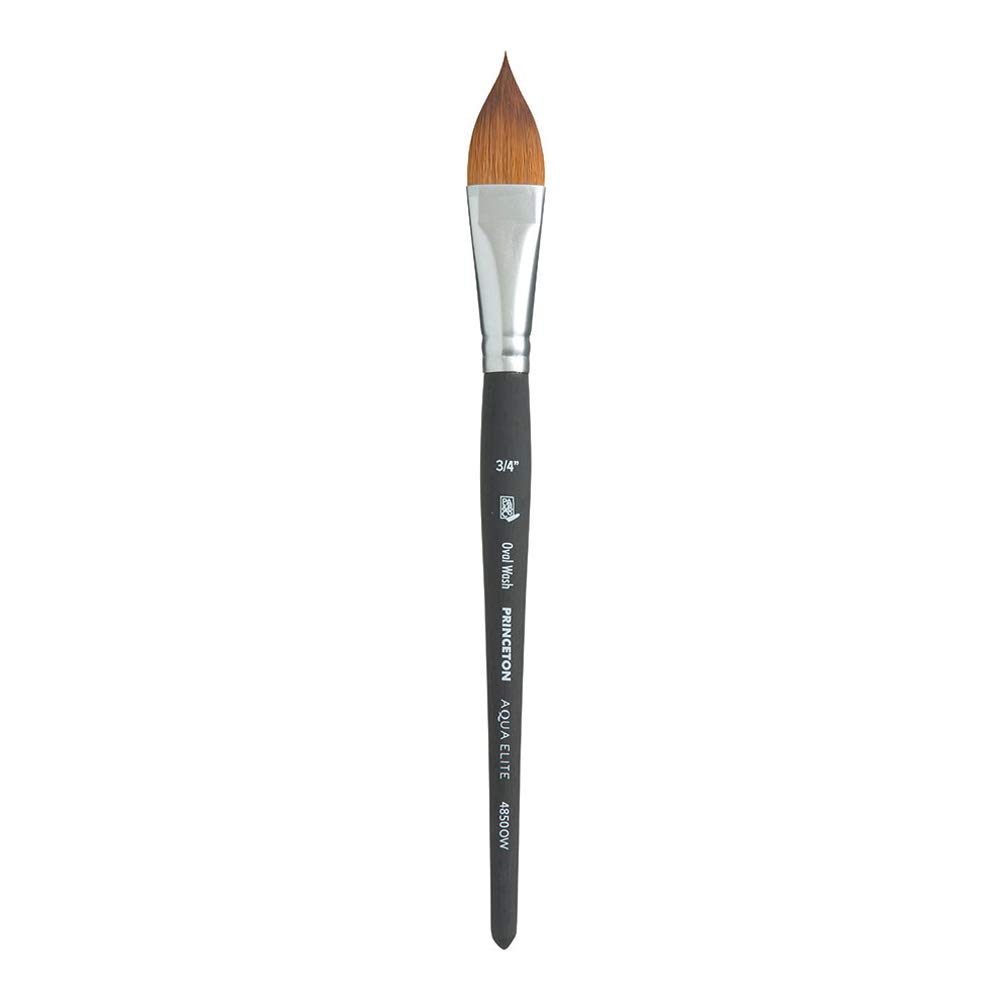 Princeton Aqua Elite, Series 4850, Synthetic Kolinsky Watercolor Paint Brush,Oval Wash, 3/4