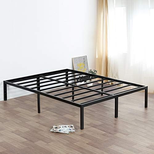SLEEPLACE 14 Inch Dura Metal Steel Slat / Mattress Foundation / Bed Frame, Full