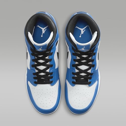 NIKE Jordan 1 Mid TD Men's Football Cleat (FJ6805-104, White/Royal/Black) Size 10.54