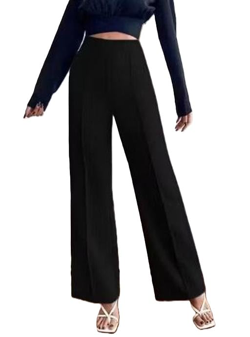Women Regular Fit Lycra Blend Trousers – Comfortable Stretchable High Waist Flared SBT_Pants_-picture-14