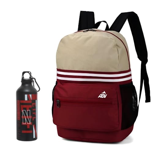 Kit Mochila de Costas ADV Vinho/Bege + Garrafa Net flix MS47326AV
