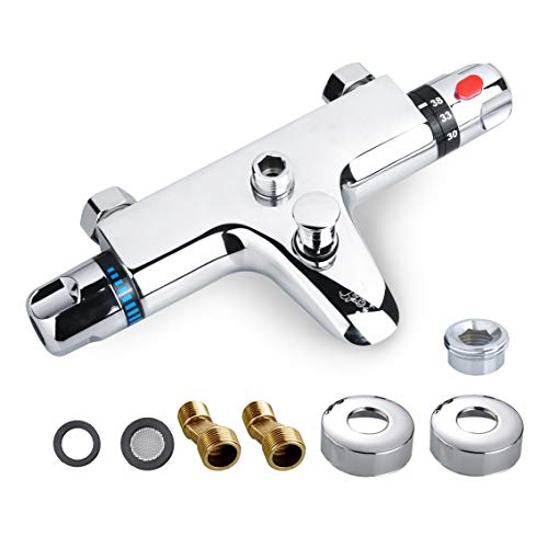 Vinteky Mitigeur douche thermostatique murale Mitigeur de Baignoire thermostatique Robinet thermostatique Robinet thermostat deux...