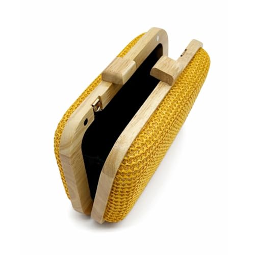 Image of Women Straw Clutch Purse Handwoven Summer Evening Bag Beach Straw Handbag Wedding Party Clutch Bag Wicker Purse
