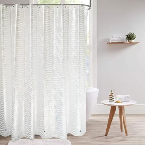 Myratts Plastic Shower Liner - Premium EVA 6G Shower Curtain Liner with Rustproof Grommets and 3 Weighted Magnets, Waterproof Shower Curtains for Bathroom (3D Water Ripple, 72" x 72")