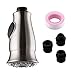 Produktbild Drehbarer Sprühkopf-Adapter für Wasserspar-Wasserhahn, silber- Wassersparender Wasserhahn, einschließlich 3 Adapter + 1 Wasserhahn + 1 wasserdichtes Klebeband