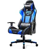 GTRACING Gaming Chair Racing Video Game Chair Backrest and Height Adjustable E-Sports Chair Ergonomic Chair for Pro Gamers GT000 Blue
