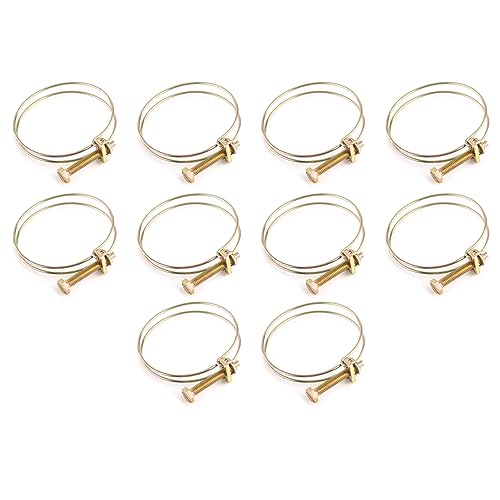 Lot de 10 pinces réglables à double fil pour tuyau d'arrosage 32 mm