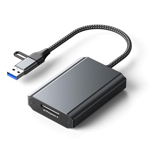 ordinarYone Lector de tarjetas CFe tipo B/TypeA/USB A y puerto USB C, soporta transferencia de 10 Gbps, cuerpo de aleación de aluminio para múltiples