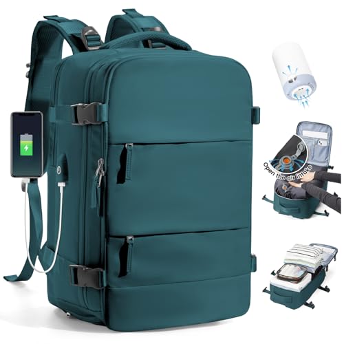 SZLX Vakuum Rucksack Handgepäck Damen, Airbag Rucksack Vakuum mit Vakuumsystem für Reisen, Ryanair Vacuum Reiserucksack mit Pumpe Wasserdicht Herren Vakuumkoffer