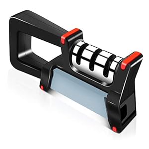 Manuelle Messerschärfer, Profi Schleifstein und 3 Stufen Messerschleifer, Schleifstein für Mehrzweck, Wolframstahl für…