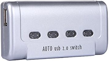 USB Printer Auto Sharing Switch, SANOXY USB 2.0 Printer/Peripheral Sharing Switch (4-Port, Grey)