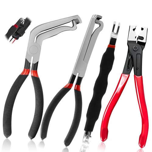 ETCYAOXIN 4 Pcs Electrical Disconnect Pliers for Cars，60 Degree Connector Pliers，Safety Wire Plier,Automotive Tools Electrical ConnectorPliers,ElectricalPlug DisconnectPliers