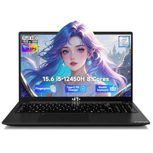 Image of NIMO 15.6 inch FHD IPS Laptop, i5-12450H 8-Core (Beats i7-11800H), 16GB RAM 1TB SSD, Backlit Keyboard, Fingerprint, 100W Type-C Fast Charger, WiFi 6, Ideal for Students & Home Office Computer