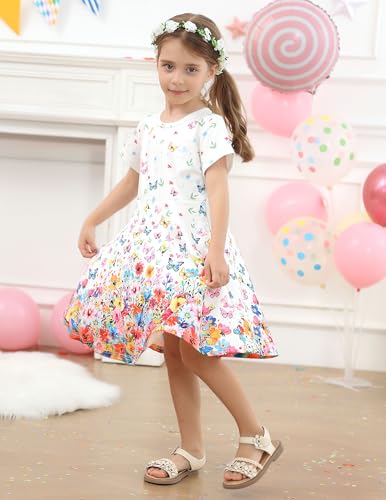 ALISISTER Girls Dresses Little Kids Short Sleeve Casual Dress for 4-9 Years3