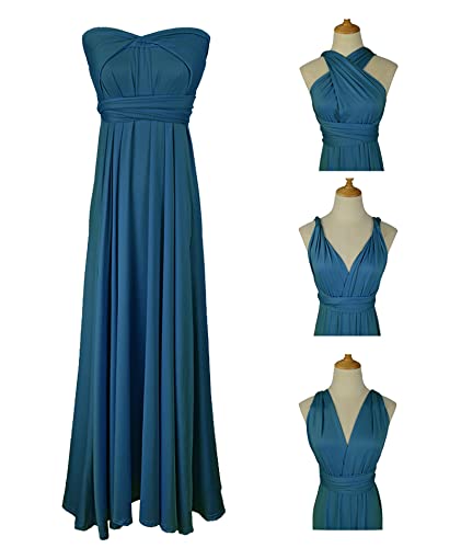 Image of Sexyshine Women's Backless Gown Dress Convertible Multi-Way Wrap Halter Cocktail Dress Bandage Bridesmaid Long Dresses