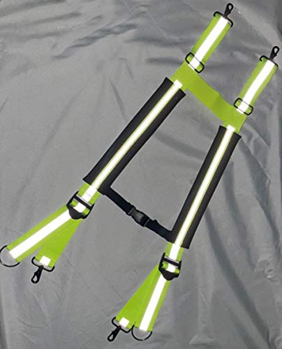 Image of MELOTOUGH Tool Belt Suspenders Construction Work Suspender with Reflective Strip Hi Vis Safety Work Padder Shoulder Suspender (Hi Vis Lime)