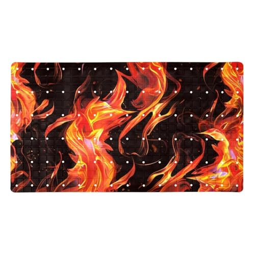 Tapis de bain sans danger Red Burning Flames absorbant et de qualité supérieure - 2