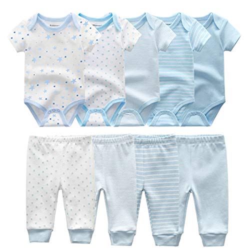 Image of Kiddiezoom Unisex Newborn Baby Short-Sleeve Bodysuit Baby Layette Essentials Giftset Clothing Set