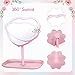 Ninehaoou 8 Pcs Spa Party Supplies 8 Heart Shaped Mirror Spa Party Mirror for Girls Sleepover Party Favors Makeup Mirror for Spa Party Sleepover Party Slumber Birthday Party Favor, Pink
