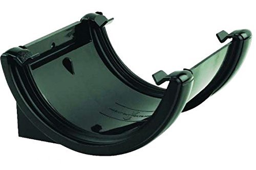 FLOPLAST 112mm Half Round Fascia Gutter Union Bracket - Black by FloPlast