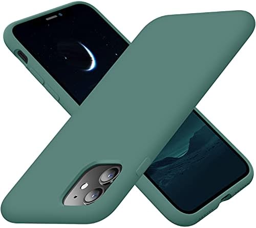 Cordking Designed for iPhone 11 Case, Silicone Ultra Slim Shockproof Phone Case with [Soft Anti-Scratch Microfiber Lining], 6.1 inch, Midnight Green