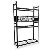 ALL Premium Reifenregal 12 Reifen 180x110x40cm schwarz, 175kg Traglast, Reifenregal 8 Reifen Reifenst&auml;nder und Reifenhalter, Felgenbaum Garagen Zubeh&ouml;r f&uuml;r Lager & Garage