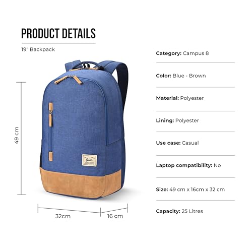 Image of Gear Classic 49 cms Brown and Blue Casual Backpack (BKPCAMPS81002)