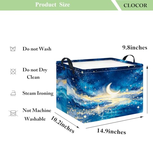 Image of CLOCOR Rectangular Storage Bin,Waterproof Book Box,Room Decor(Galaxy)