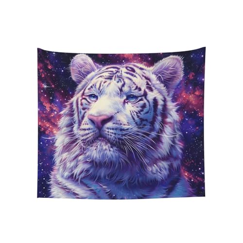 Tapisserie tigre galaxie aux couleurs vibrantes pour habiller un mur vide