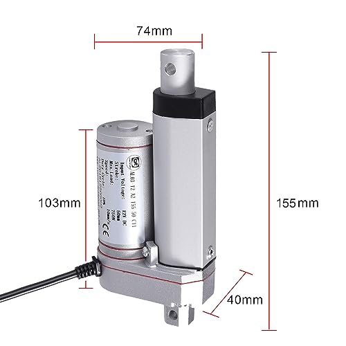 Bohaner Linearmotor DC 12V 750N 50mm 165lbs Linear Actuator Elektrischer Linearantrieb 50MM Schubstangenmotor für Motor DIY Auto Möbel Lifting Sofa