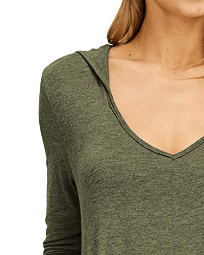 Jacansi Women's V-Neck Casual Long Sleeve/Short Sleeve Maxi Dress Hoodie Pocket Dress4