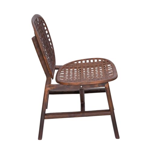 Image of Nilkamal Arena Woven Style Plastic Chair Without Cushion| Set of 2| for Home, Living Room, Balconies, Patios, Outdoor, Garden| Walnut