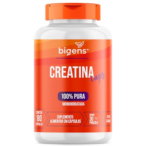Creatina Monohidratada 100% Pura, 180 Cápsulas, Bigens