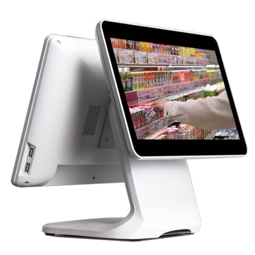 Monitor LCD todo en uno de diseño profesional blanco y doble pantalla táctil inteligente