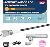 Powered Anode Rod Compatible with Bradford White Water Heater,12inch Corrosion-Resistant Titanium Anode Rod Replacement for 10-120 Gallon Hot Water Tank,Eliminates Odors & Reduces Limescale