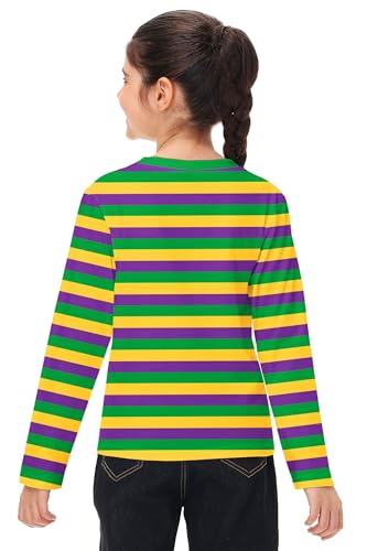 Image of Remimi Kids Striped Shirts Long Sleeve Boys Girls Crew Neck Holiday Tshirts 3-14 Years