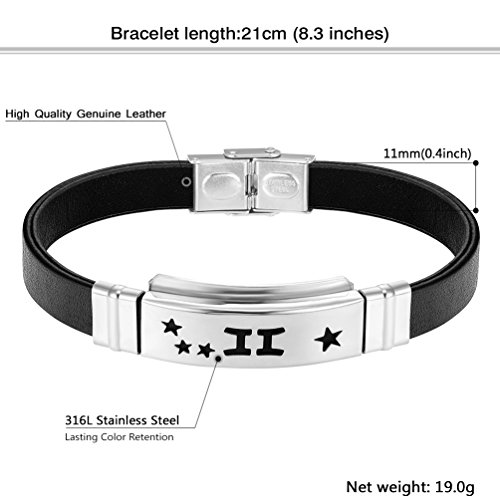 Pulseiras Zodíaco Prosteel, Celestial, Constelação de Joias, Pulseira de Astrologia, 20,3 cm, Homens